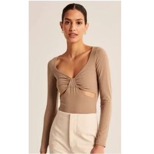 Abercrombie Double-Layered Seamless Fabric Cutout Bodysuit